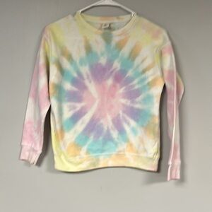 Dreamsicle Kids Pastel  Multicolor Spiral Tie Dye Pullover Sweatshirt,  L